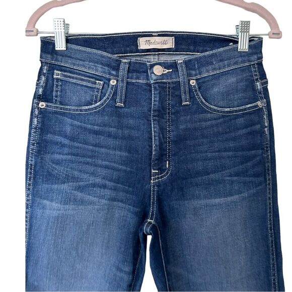 Madewell Blue Denim Stretch Slim Fit Straight Leg Jeans Medium Wash Size 27 - Picture 3 of 12